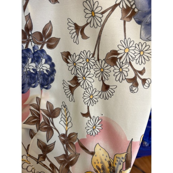 Vintage 70s Sears Fashions Floral Maxi Dress Tie Neck Prairie Boho - Picture 6 of 10